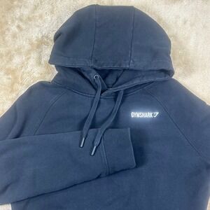 Gymshark Women's Medium Black Pullover Hoodie Cotton Blend Activewear Sweatshirt